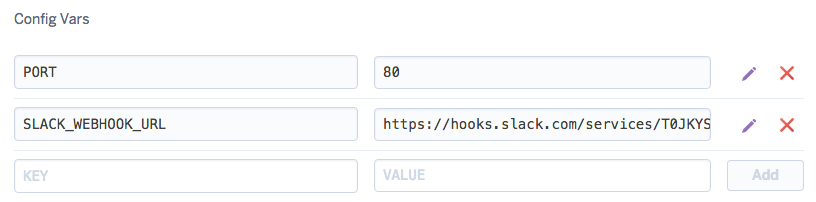 Heroku Slack Proxy Config